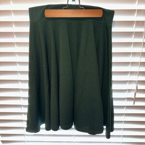 Green Midi A-Line Skirt for Casual Wear